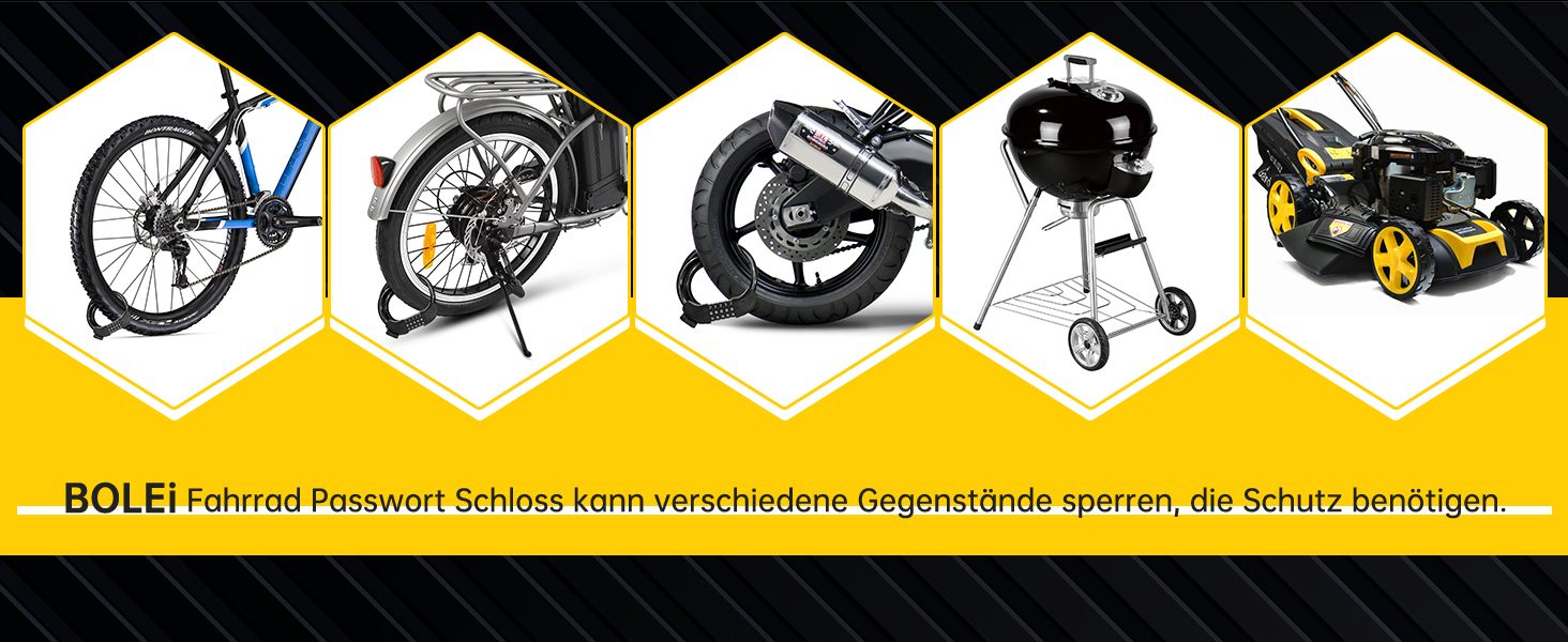Замки для велосипеда з кодом 12 мм/120 см, антикрадійний трос, 5-значний код, вологостійкий, для велосипеда, електровелосипеда, дитячої коляски, драбини (чорний)