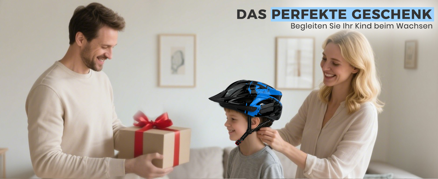 Дитячий велосипедний шолом, регульований, блакитний, 55-58 см