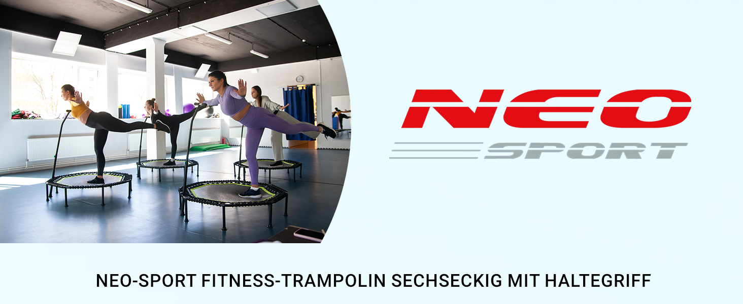 Міні-трамплін Neo-Sport для дому та вулиці, діаметр 127 см, до 100 кг, з регульованим руків'ям