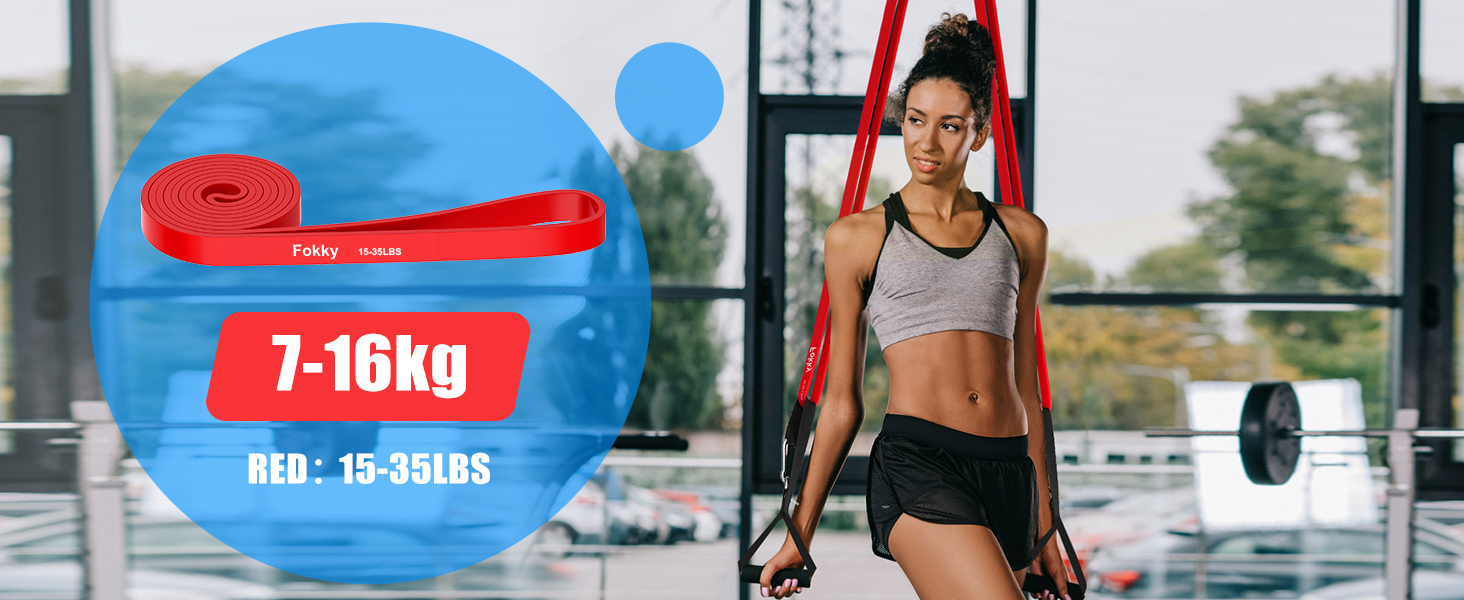 Набір еластичних стрічок для фітнесу Fokky, стрічки опору для силових тренувань, йоги та пілатесу, з дверним кріпленням та ручками