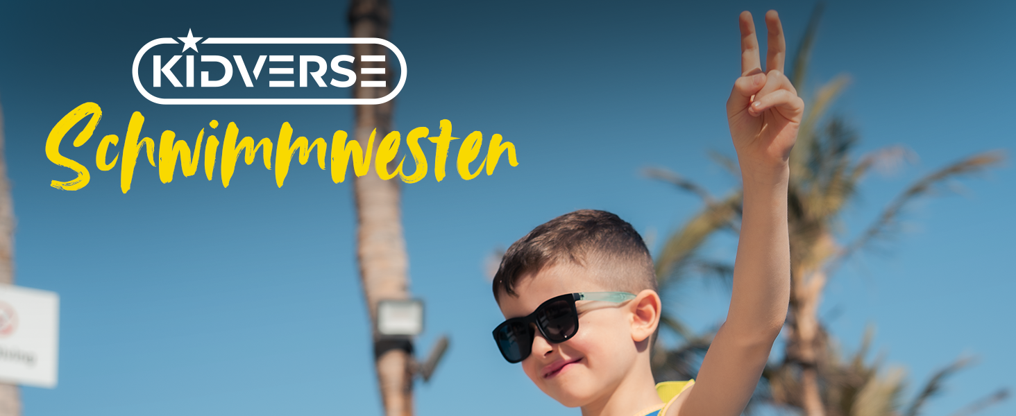 Дитяча жилетка для плавання Kidverse - безпечне плавання для хлопчиків та дівчаток, комфортна допомога у плаванні, жовто-блакитна жилетка для дітей та малюків, розмір S