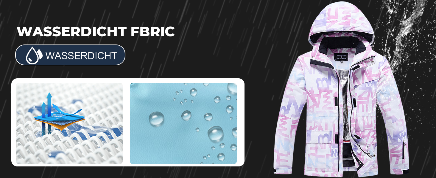 Жіночий гірськолижний костюм (2 частини) від ALSOGO: куртка та штани. Водонепроникний, дихаючий, з капюшоном. Ідеально для катання на лижах та сноуборді. Білий колір.