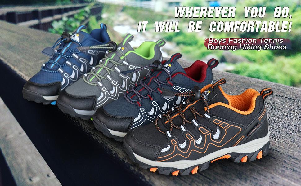 Дитячі кросівки UOVO для ходьби та трекінгу, водонепроникні, чорно-синьо-сірі, розмір 39EU