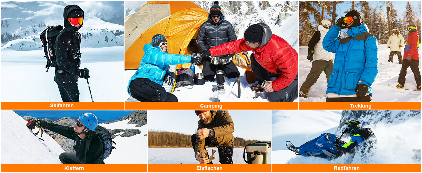 Гріючі рукавички 7.4V 3000mAh для жінок та чоловіків, водонепроникні, вітронепроникні, з підтримкою сенсорного екрану, для мотоциклів, катання на снігоходах, туризму та кемпінгу, чорні, XL