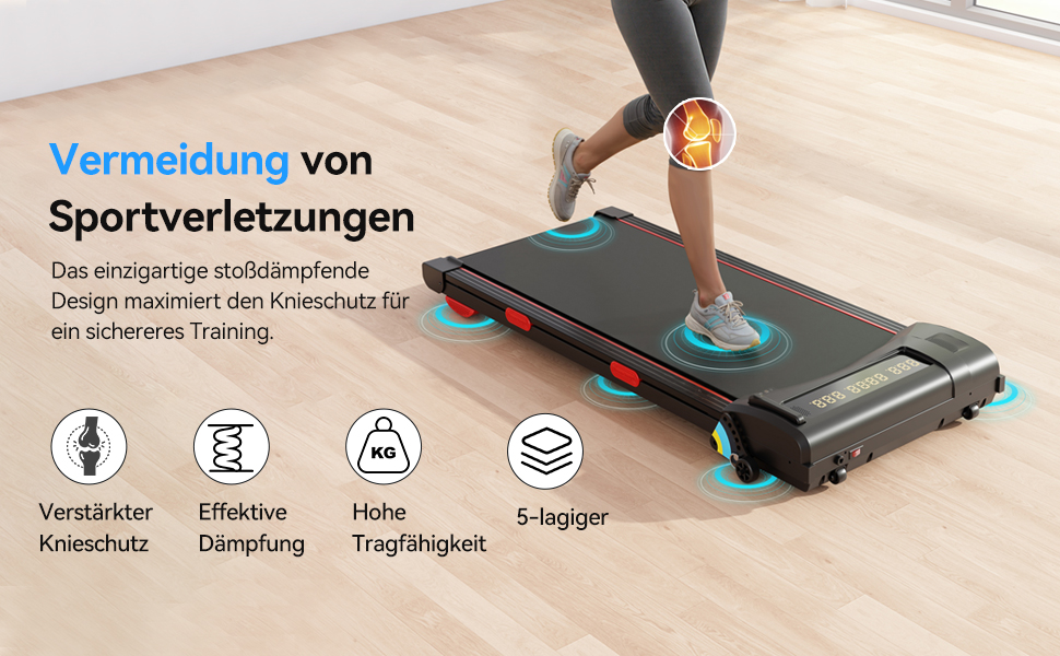 Біговий тренажер Revfit для дому та офісу – Walking Pad 2-в-1, тихий, 1–6 км/год, LED-дисплей з 3 екранами, керування через додаток та пульт, компактний дизайн