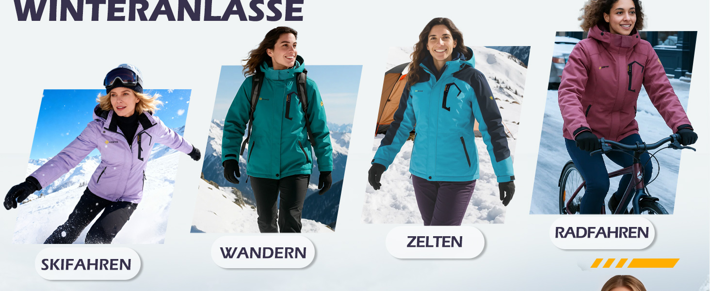 Жіноча водонепроникна гірськолижна куртка GEMYSE з флісовою підкладкою та капюшоном, для активного відпочинку, кольору смарагдова блакить (L)