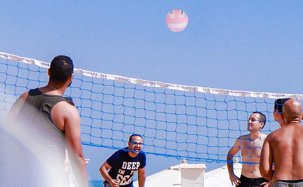 М'яч для волейболу EVZOM Super Soft, розмір 5, для пляжу/залу/басейну/тренувань - преміум якість, рожево-білий