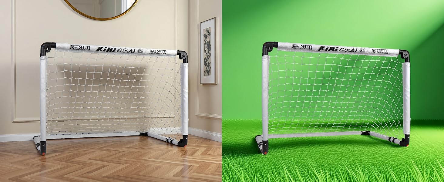Дитячі ворота для футболу KiBiGOAL 115x80 см, складані - ідеально для гри в саду та в приміщенні, для дітей 4-11 років