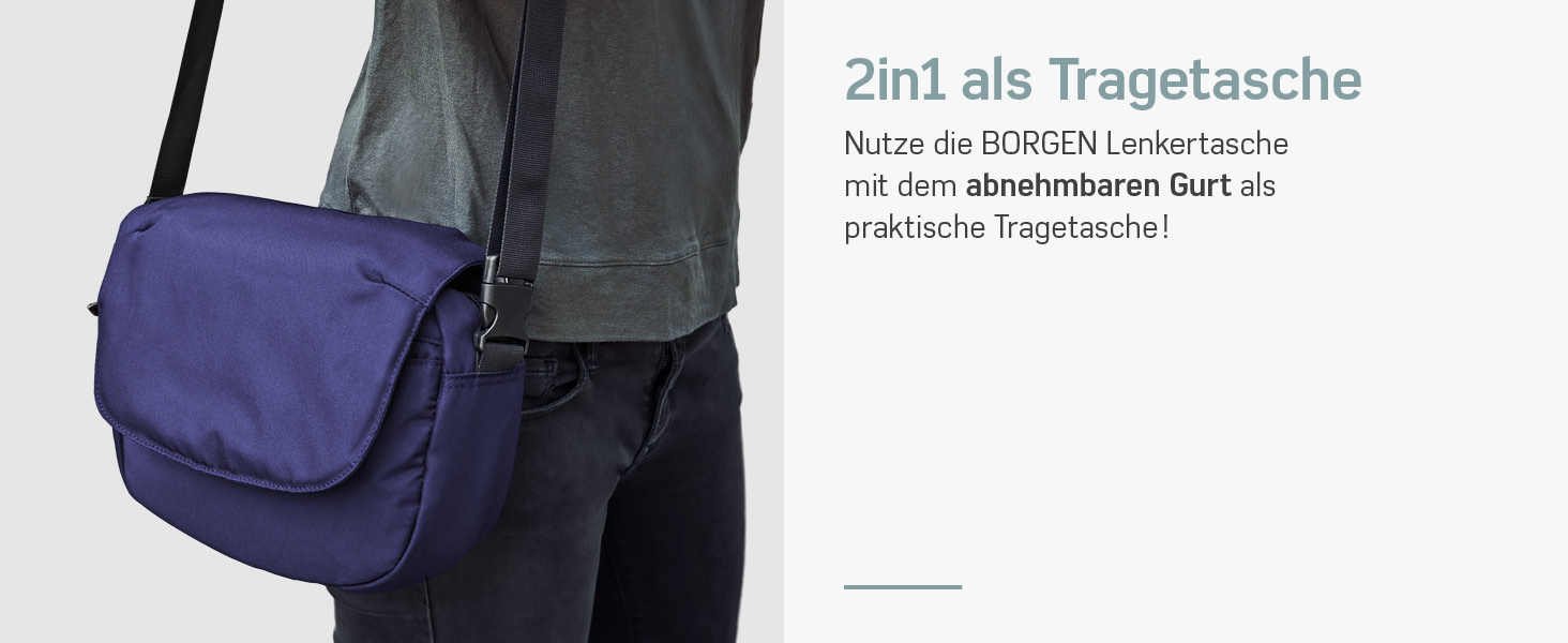 Borgen KLICKfix Велосумка на кермо, водостійка, 5 л, синя, з адаптером
