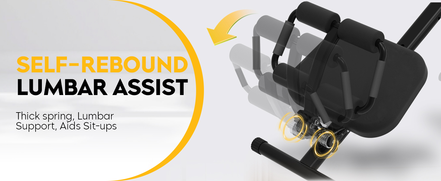 Тренування пресу GuuG: компактний тренажер для дому. Зручний, складаний, для чоловіків та жінок. Чорний колір.