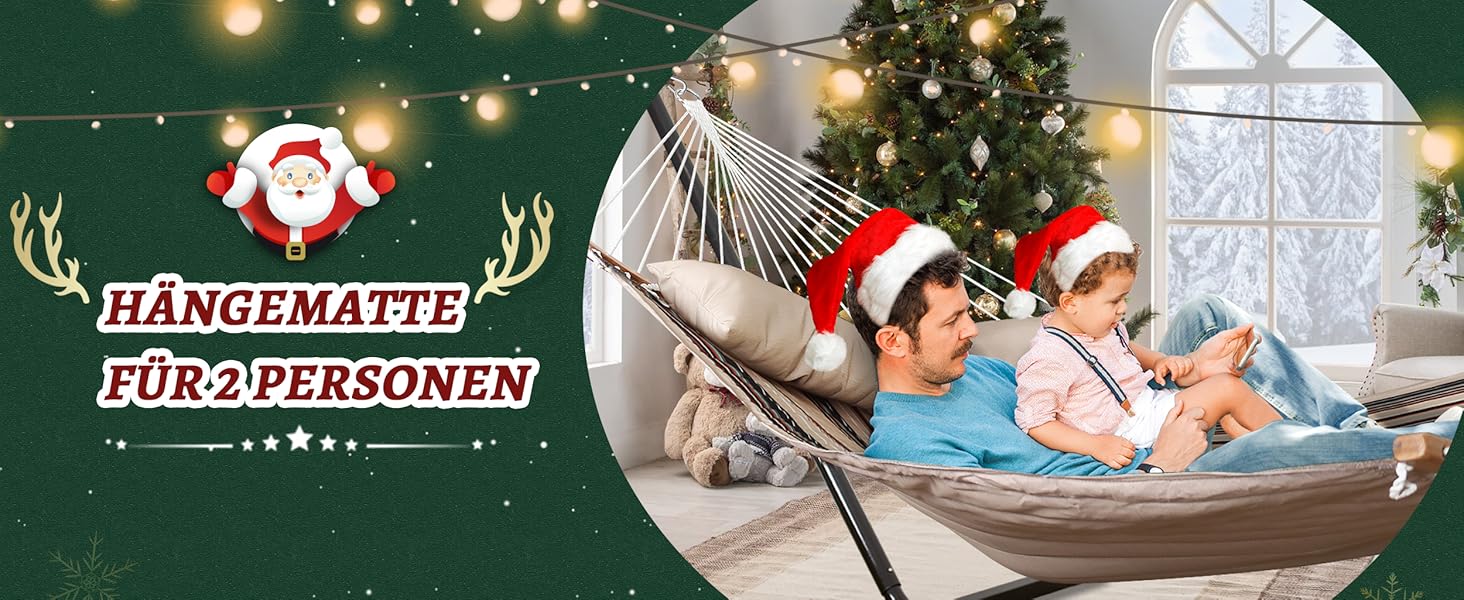 Гамак для двох Bathonly, 3 м, двобокий, джинсовий, до 204 кг