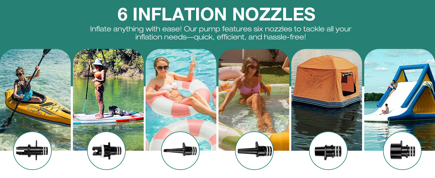 Електричний SUP насос Niphean 20PSI з автоматичним вимкненням, 12V для надування та здування SUP дощових платформ, NPNW003-L