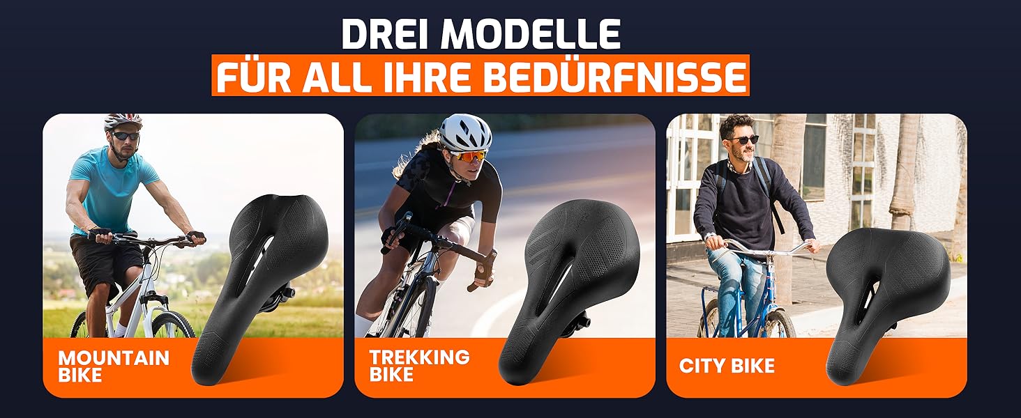 ANFIL® Велосипедне сідло - Максимальний комфорт - Ергономічне сідло з Memory Foam 3.0 для жінок та чоловіків - Зручне та м'яке - з оптимізованим розподілом тиску для тривалих поїздок