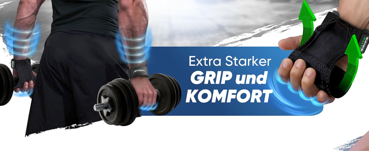 NetroxSports Elite Grips – шкіряні зчеплення для тяги, фітнес-ремінці для важкої атлетики, бодібілдингу з захистом зап'ястя, для чоловіків і жінок