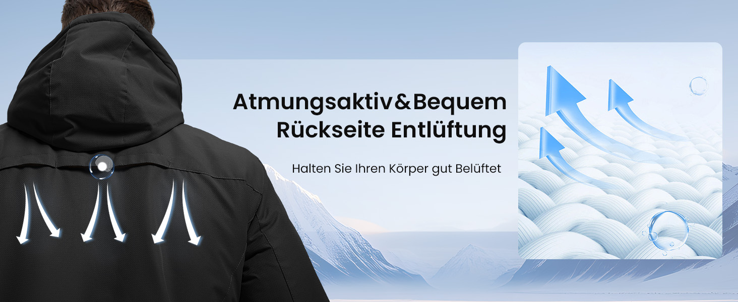 Спортивна куртка Rdruko для чоловіків: тепла зимова куртка, сноубордистська куртка з флісовою підкладкою, водонепроникна функціональна куртка для активного відпочинку та походів з капюшоном, колір білий