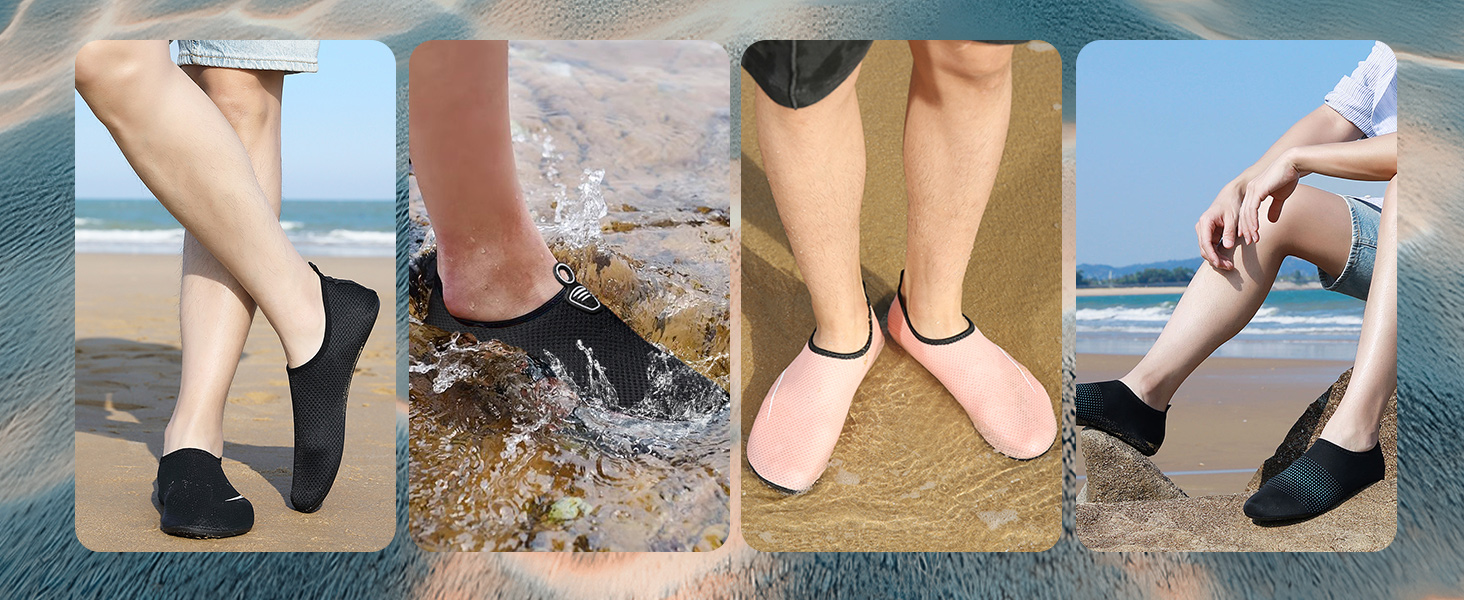 Водні шкарпетки для жінок та чоловіків: шкарпетки для плавання, аквашузи, шкарпетки для пляжу, унісекс, блакитний колір, розмір 43 EU, принт 