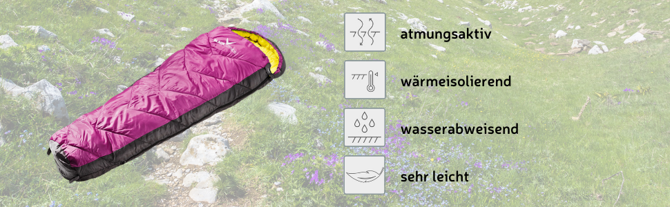 Дитячий спальний мішок Black Crevice Pink 165см - водонепроникний, дихаючий, для кемпінгу з чохлом