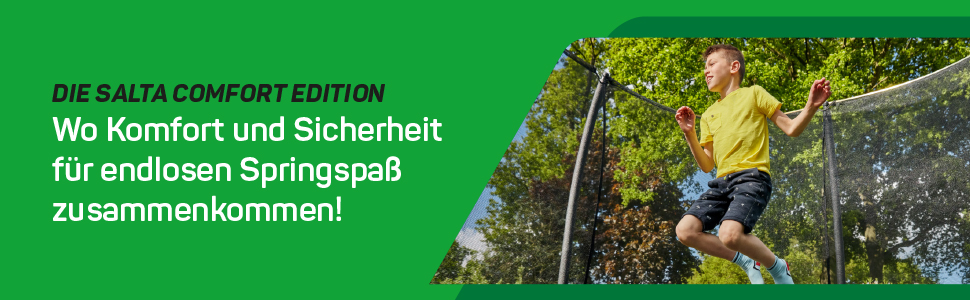 Батут Salta Comfort Edition 153 см, прямокутний, рожевий, TÜV-сертифікований - для саду та вулиці