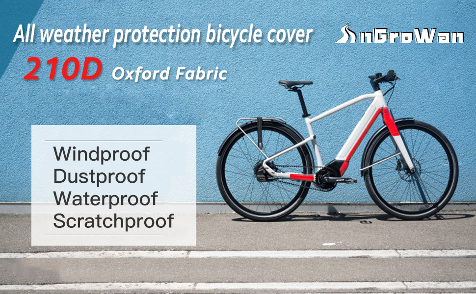 Водонепроникний чохол для велосипеда на відкритому повітрі. Оксфордська тканина, 210D нейлон з PU-покриттям, захист від вітру.