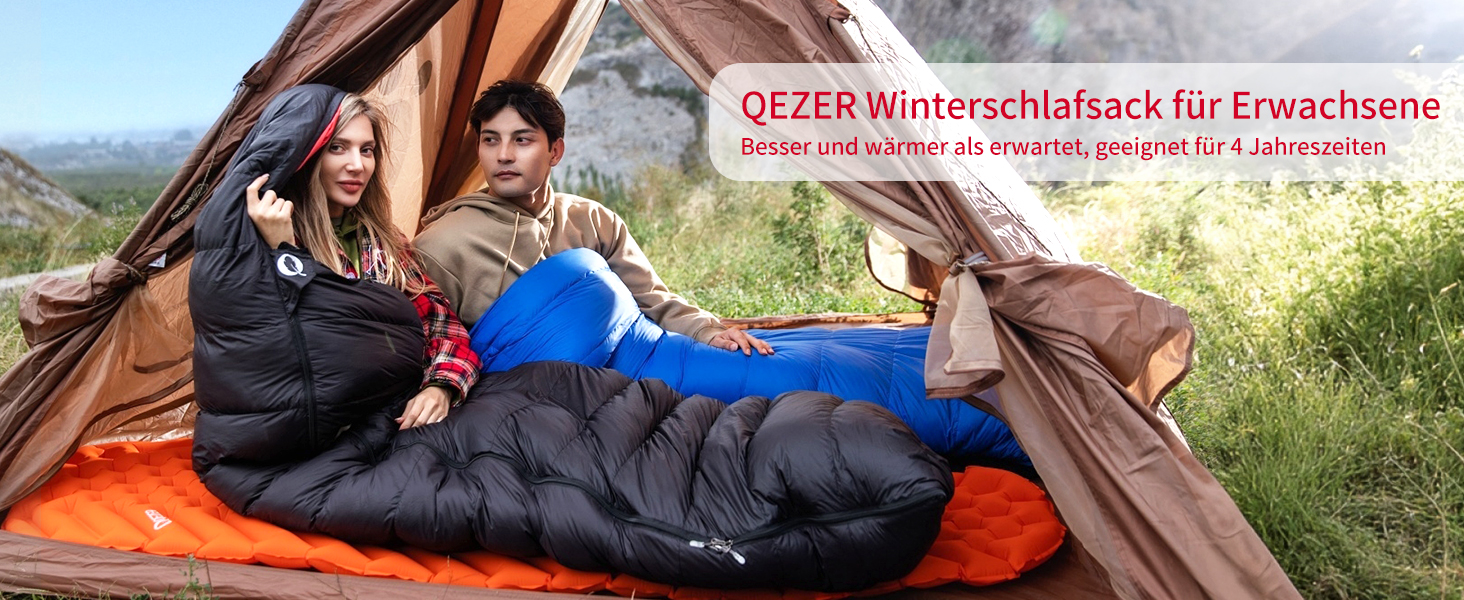 Спальний мішок пуховий, 4-сезонний, зимовий -3°C до -20°C. Підходить для кемпінгу, походів та відпочинку на природі для дорослих та дітей. Чорний, температурний режим -3°C до -12°C