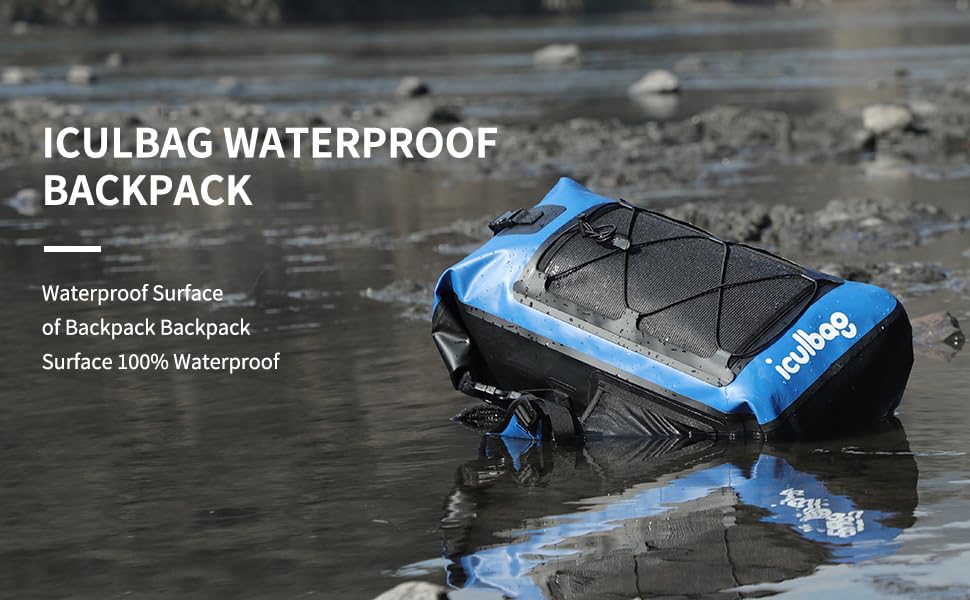 Водонепроникний рюкзак 40L Dry Ferm Bag для пляжу та подорожей (Блакитний)