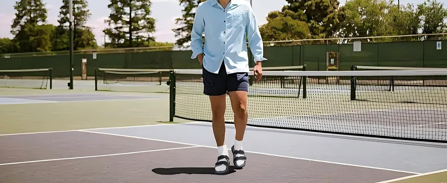 Чоловічі спортивні сандалі KuaiLu з м'якою устілкою, ортопедичні для фасціїту, для активного відпочинку та походів, легкі, відкриті, з регульованою застібкою-липучкою, чорні, 45 EU