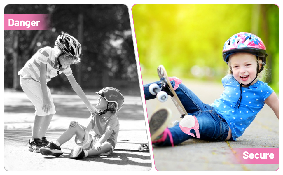 Набір наколінників Kinder 6 в 1: захист для колін, ліктів та зап'ясть. Підходить для скейтбордингу, роликів, самокатів та велосипедів (помаранчевий)