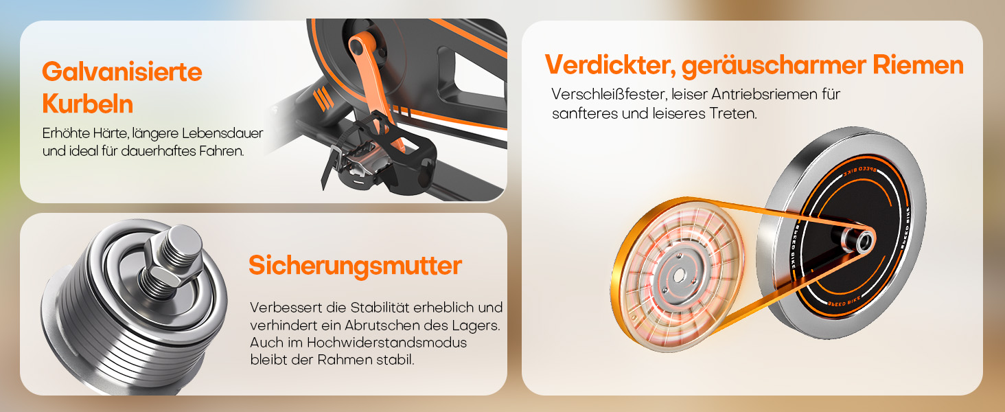 Велотренажер DMASUN: Тихий ергометр для дому з регулюванням опору, дисплеєм та підставкою для планшета. Ідеальний для кардіотренувань в приміщенні. Максимальне навантаження: 160 кг, колір - помаранчевий.