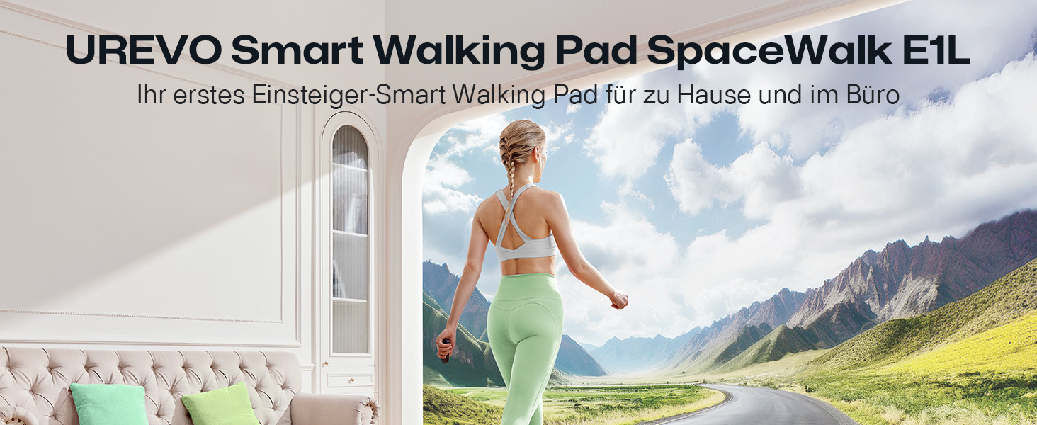 Бігова доріжка UREVO Smart Walking Pad під стіл з амортизацією та додатком: для дому, офісу, чорний 38x90 см