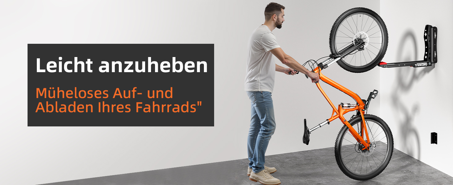 Настінна підставка для велосипеда ONETWOFIT - 2 шт., чорна, до 35 кг