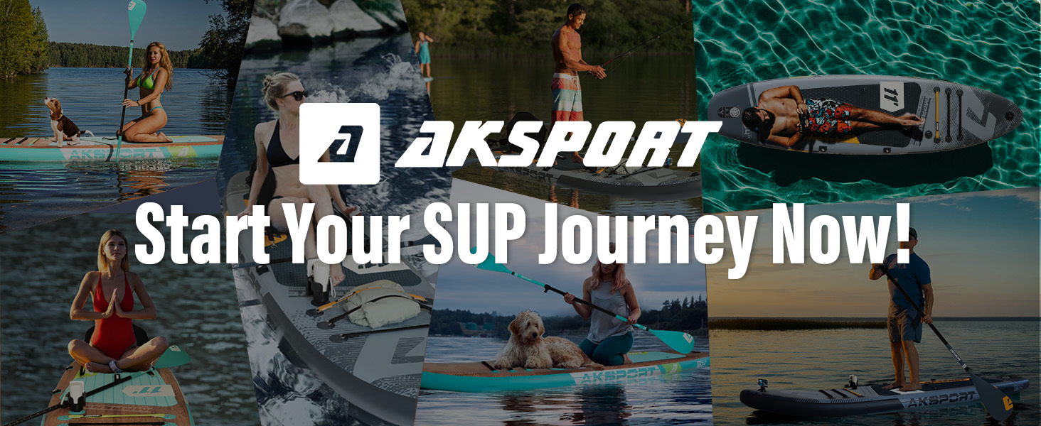 Надувна SUP-дошка AKSPORT з повним комплектом, широка стійка конструкція, нековзке покриття, для підлітків і дорослих