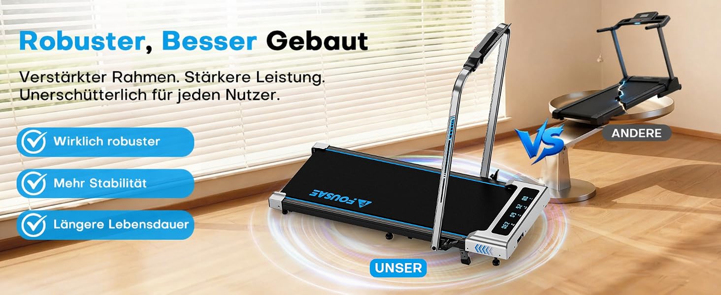 Бігова доріжка для дому 5 в 1 Walking Pad, складана з нахилом 10%, потужність 2.75HP, безщітковий мотор, LED-дисплей, керування через додаток, 12 програм, чорно-синя