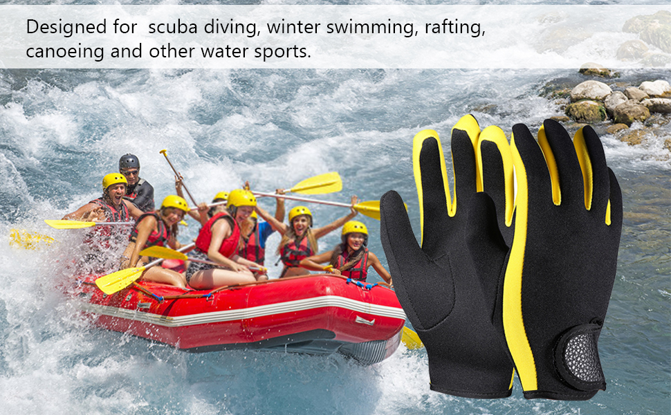 Рукавички для дайвінгу VGEBY з неопрену, для снорклінгу, каякінгу, серфінгу, водного спорту, чорні та жовті, розмір S