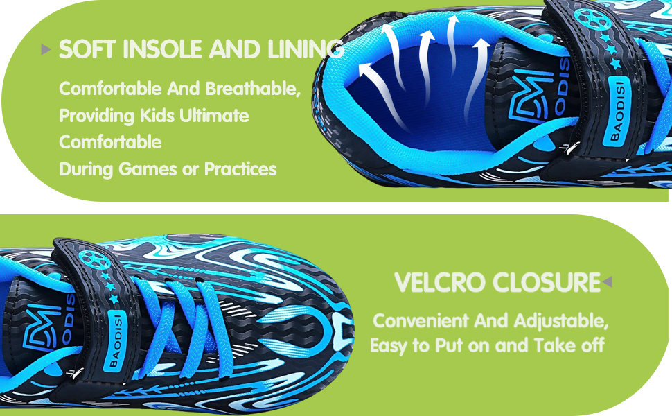 Дитячі футбольні бутси для хлопчиків та дівчаток. Зручні футбольні бутси для гри в залі та на вулиці. Професійні футбольні шиповані бутси для тренувань (38 EU, Синій)