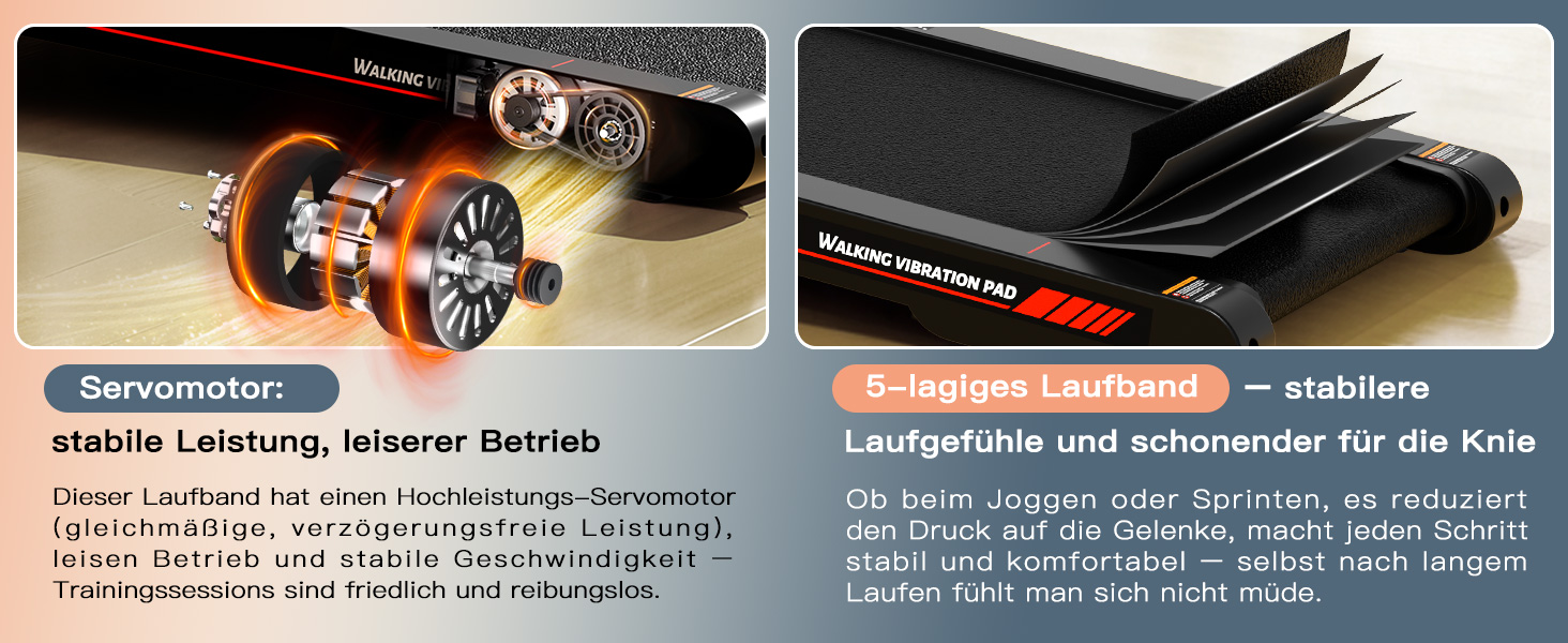 Ходувальний килимок Schwingungen з додатком, бігова доріжка для дому 6 км/год, ходувальний килимок для офісу та дому з пультом дистанційного керування (сірий)