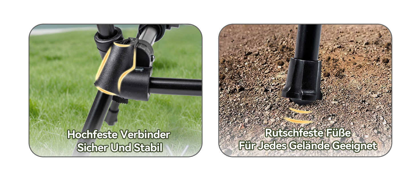 Складний туристичний стільчик Hochlehner з підголівником, 150 кг, чорний