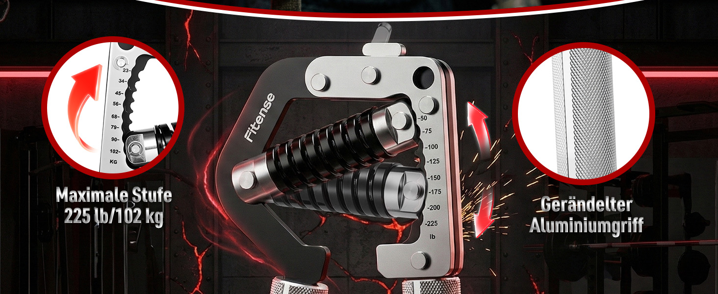 Еспандер для рук та кистей Fitense Handtrainer (50-225LB) - тренажер для розвитку сили хвату, регульований, срібний