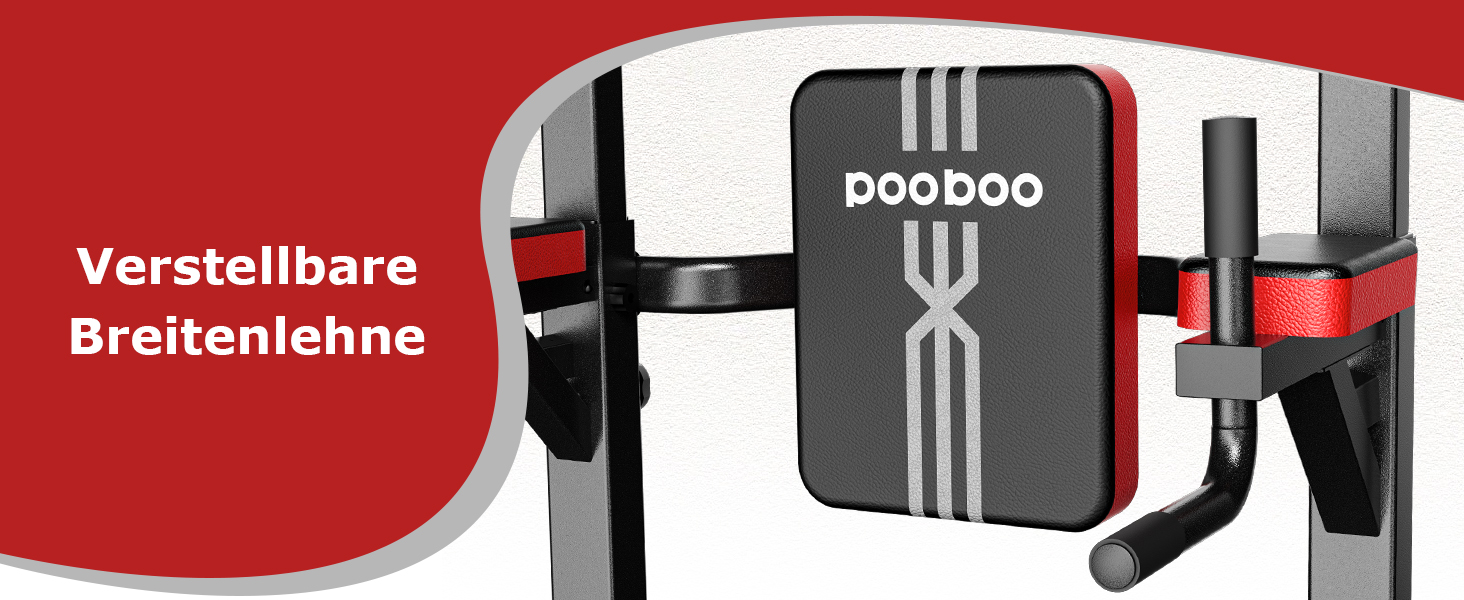 Силовий комплекс Pooboo Power Tower: багатофункціональний турнік з брусами для дому, 11 рівнів регулювання висоти, еластичні стрічки, чорний