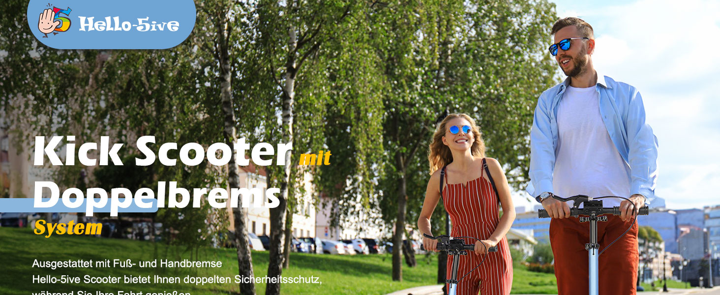 Дитячий складний самокат для дітей 8-15 років з великими колесами 200 мм, дисковими гальмами та регульованою висотою, синій