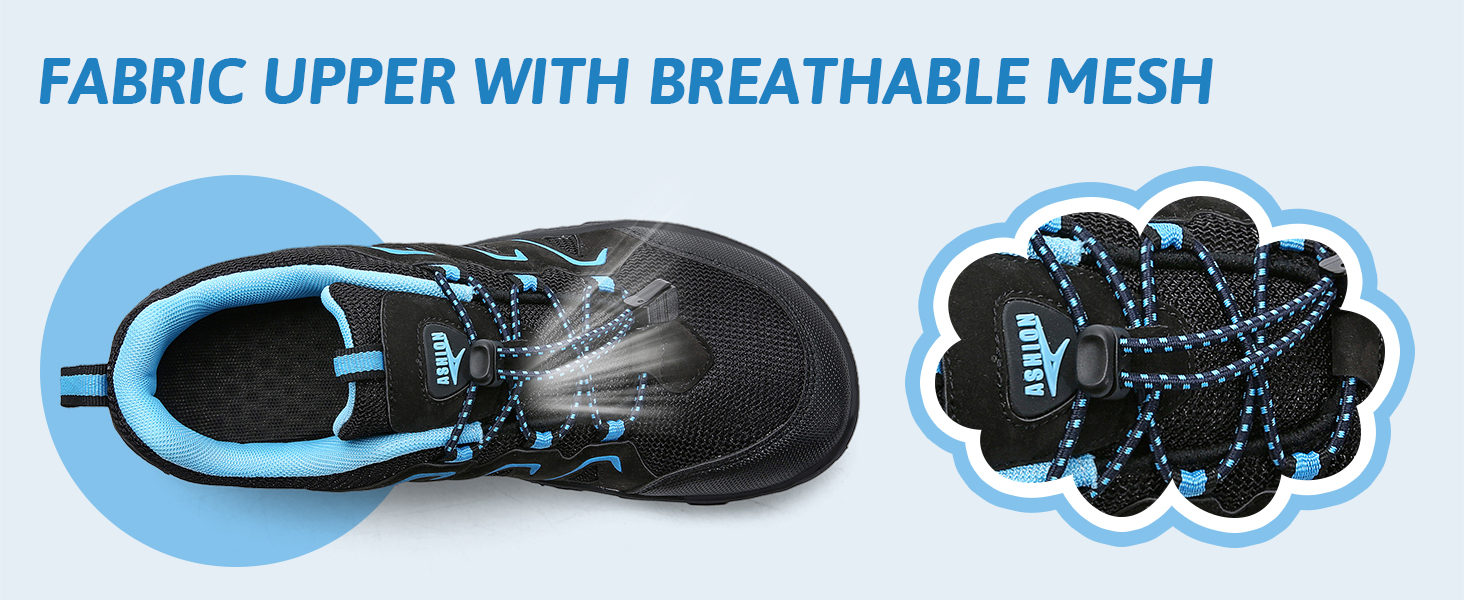 Дитячі трекінгові черевики Littleplum для хлопчиків, підошва для босоногих, дихаючі, антиковзні, чорно-сині, 35 EU