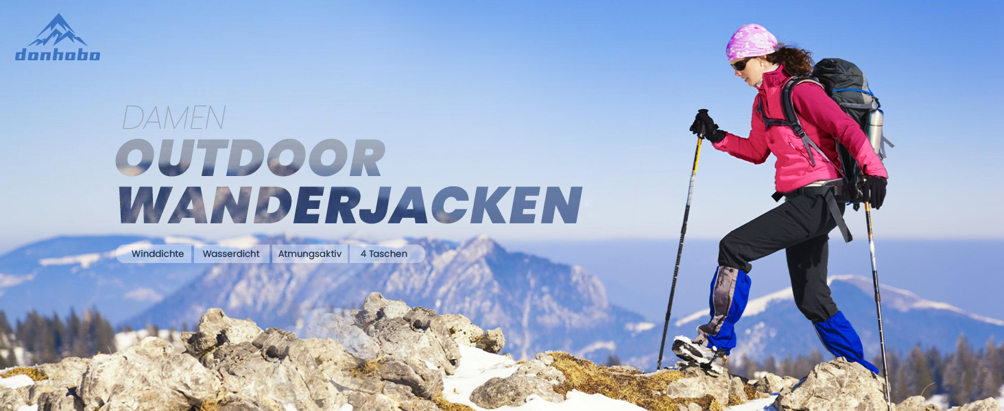 Жіноча трекінгова куртка Outdoor Легка перехідна куртка Вітронепроникна куртка Водонепроникна куртка-дощовик Дихаюча функціональна куртка з відстібаною капюшоном, Рожево-червоний колір, Розмір L