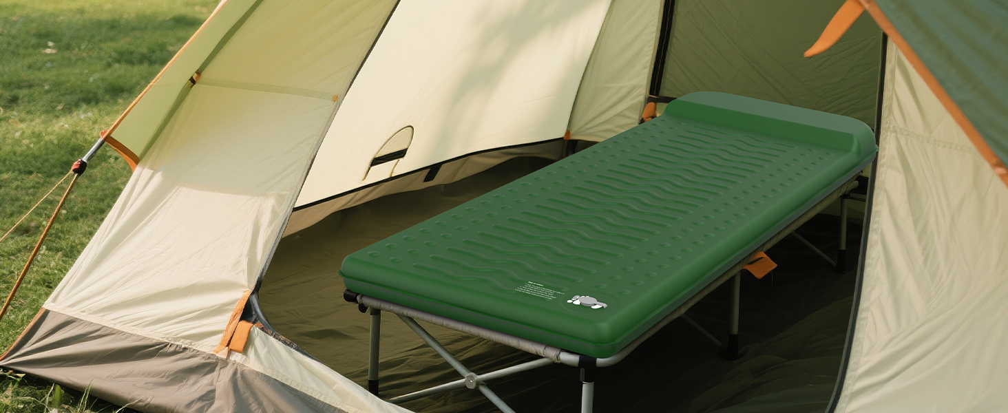 Каремат для кемпінгу HiiPeak Isomatte R-Wert 9.5 з подушкою, ізольований, для зими та літа, зручний, зелений