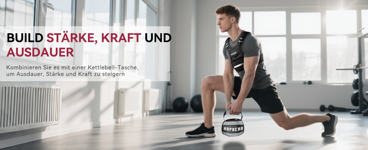 Вага для тренувань HAPBEAR регульована – вага для фітнесу 1,8–4,5 кг з кишенею для гантелі, чорна