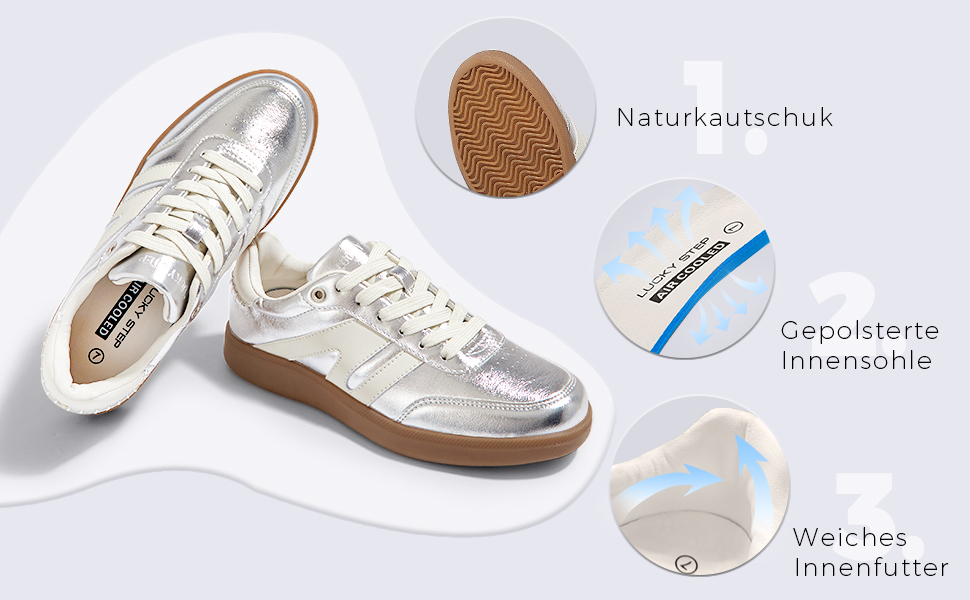 Жіночі ретро-кросівки LUCKY STEP зі шкіри для тенісу та скейтбордингу, біло-сірі, 41 EU