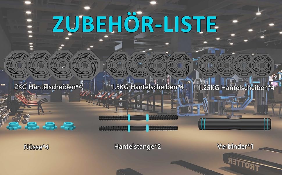 Гантелі AJUMKER 20 кг, регульовані, силовий тренінг 3 в 1 для дому