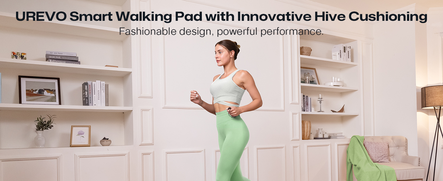 UREVO Smart Walking Pad: компактний біговий килимок під стіл з амортизацією, керування через додаток та пультом, 38x102 см