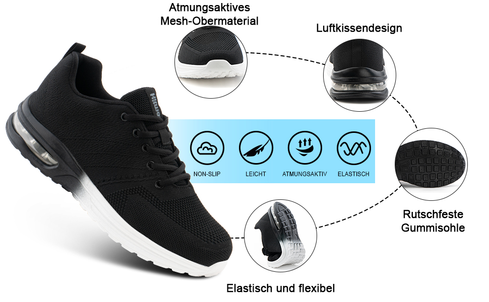 Кросівки для бігу Hitmars - спортивні, дихаючі, для чоловіків та жінок, для фітнесу, джогінгу, аутдору. Розміри EU 36-48. Кольори: чорний, сірий, блакитний, червоний.