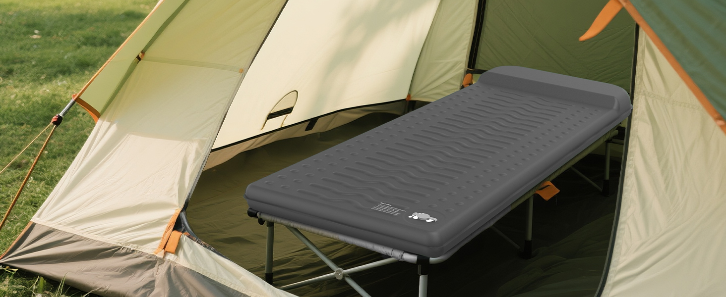 Кемпінговий килимок HiiPeak Isomatte R-Wert 9,5 з подушкою, ізольований, для зими та літа, зручний для кемпінгу, відпочинку на природі, піших прогулянок та наметів (сірий)