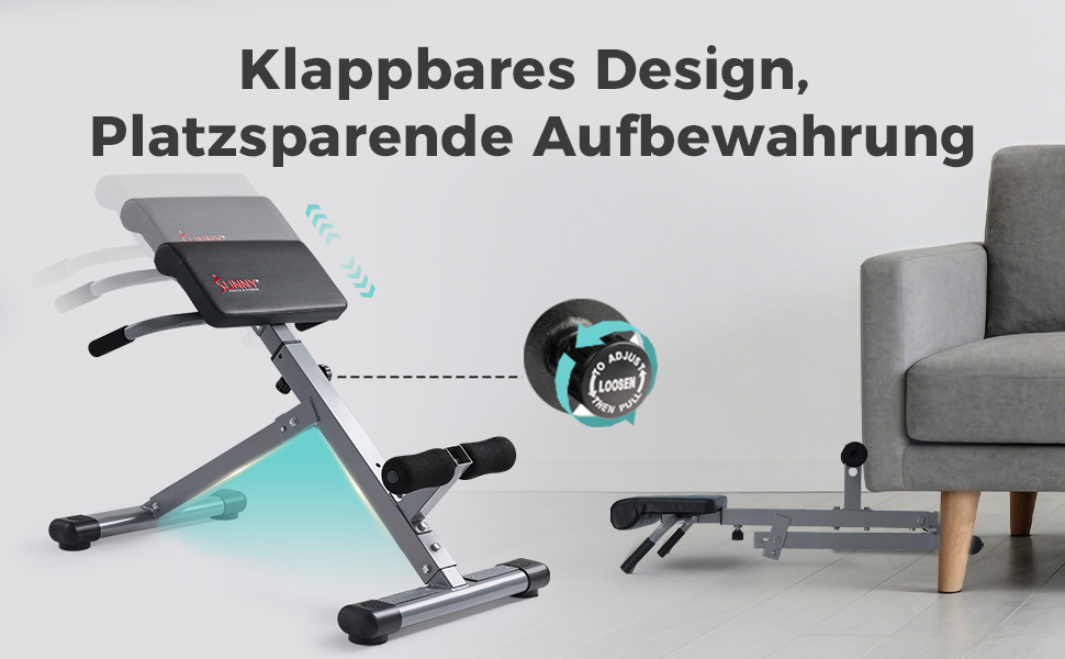 Романська лава Sunny Health & Fitness для тренування спини та пресу – регульована, для дому, з функцією гіперекстензії, тренажер для сідниць та пресу