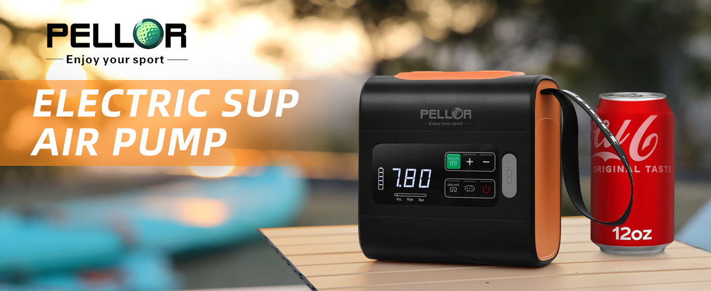 Електрична SUP-насос PELLOR 22 PSI з акумулятором: для надувних SUP-дошок, каяків, човнів та наметів